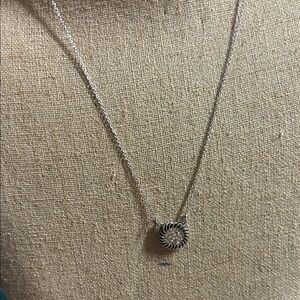Sterling Twisted Rope‎ Circle Pendant Necklace - Silver